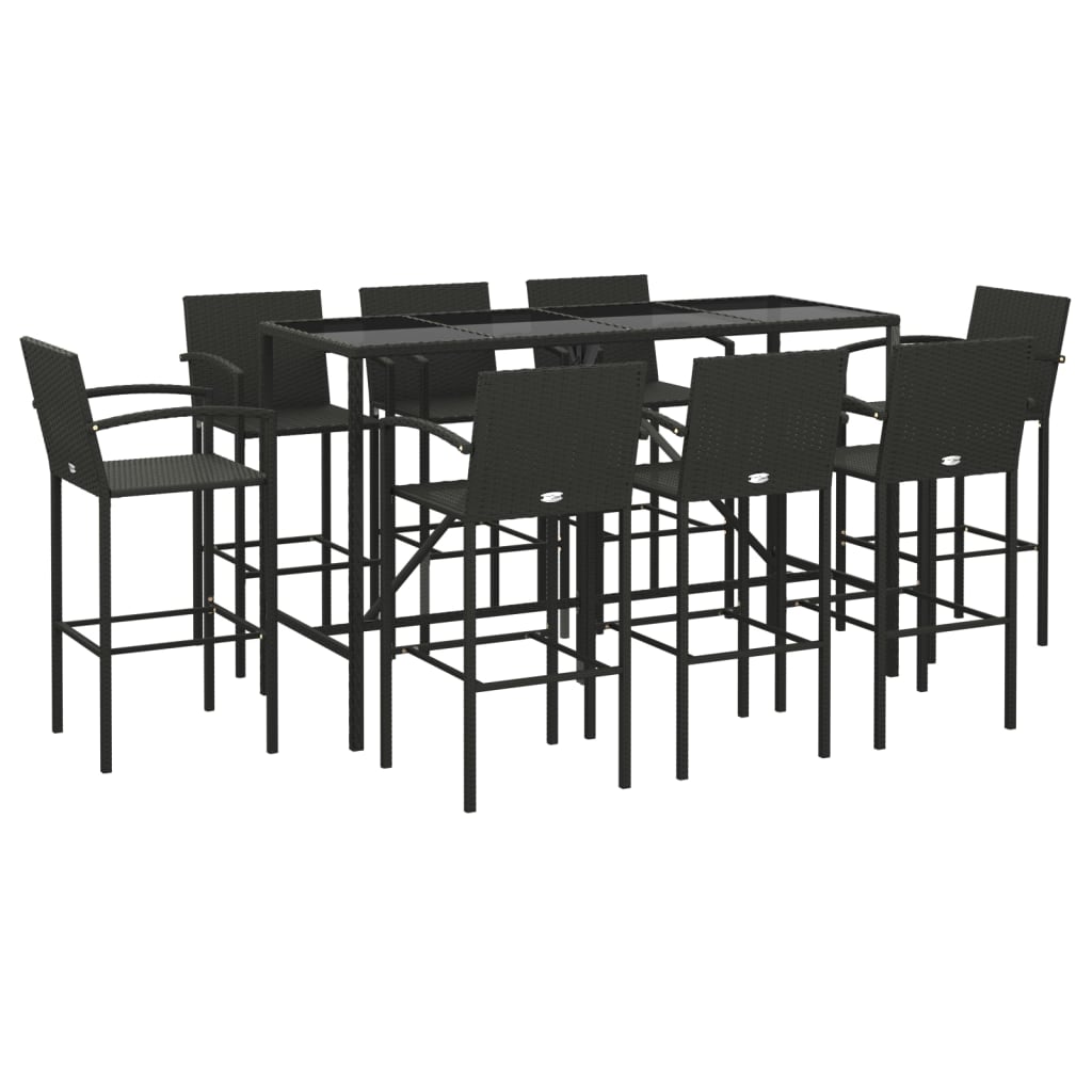 Trendy Garden Bar Set with Rattan and Glass vidaXL - Picture 35 of 46
