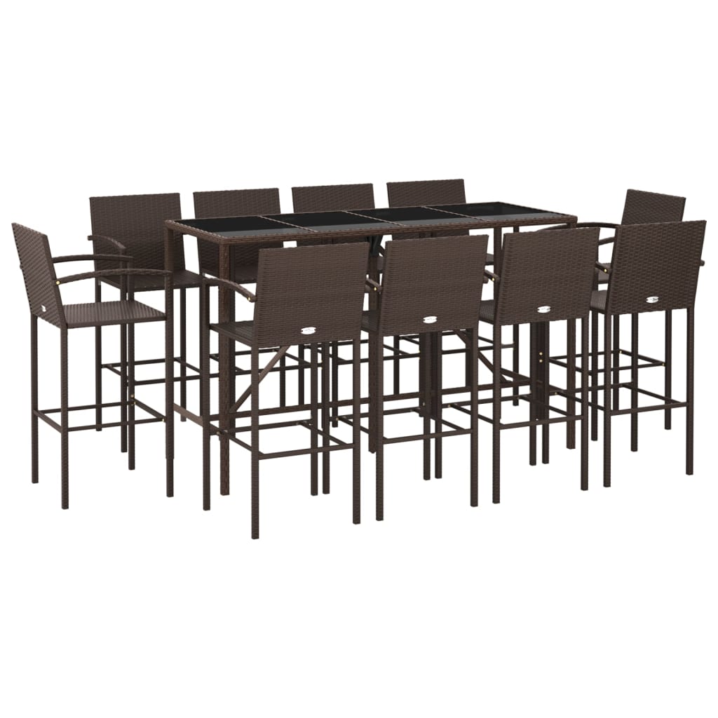 Trendy Garden Bar Set with Rattan and Glass vidaXL - Picture 45 of 46