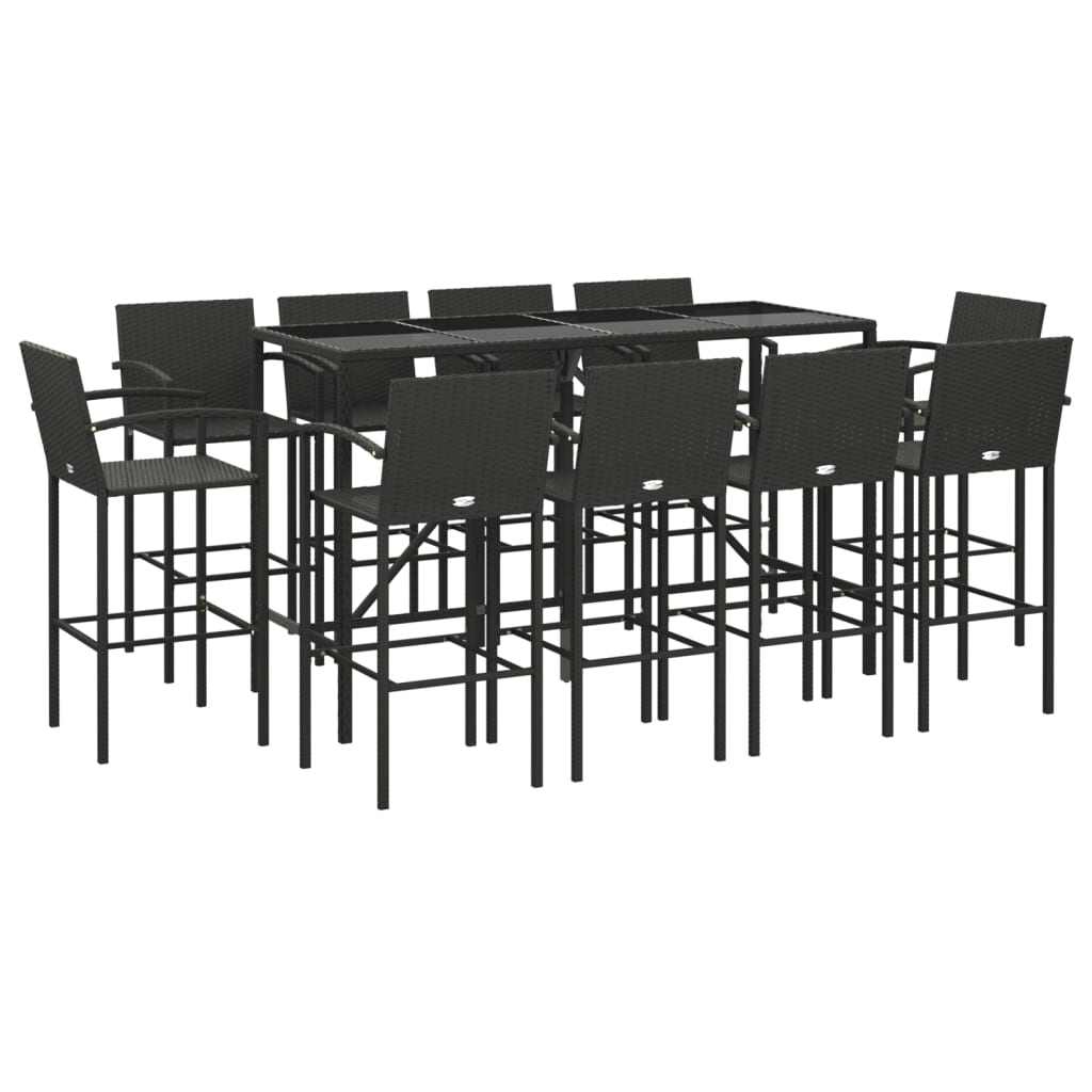 Trendy Garden Bar Set with Rattan and Glass vidaXL - Picture 40 of 46