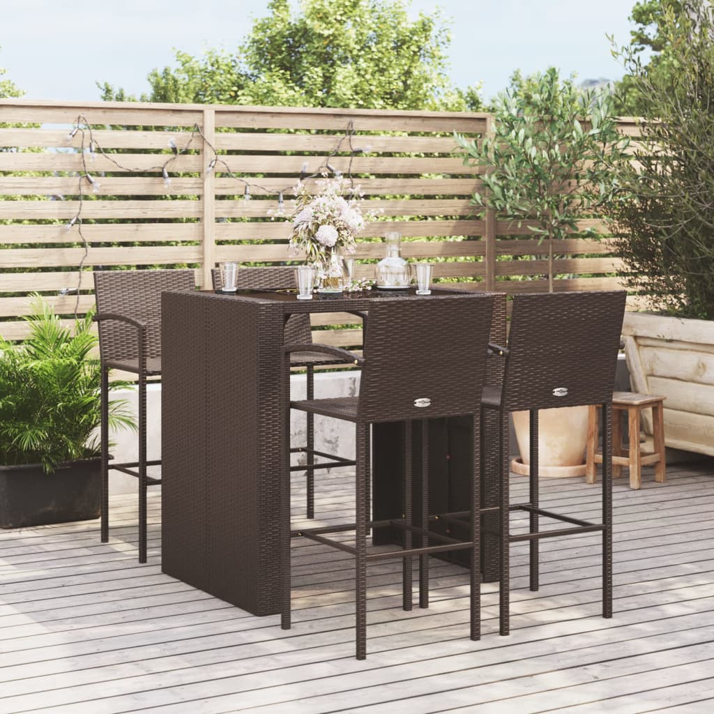 Garden Bar Set Brown, Black
