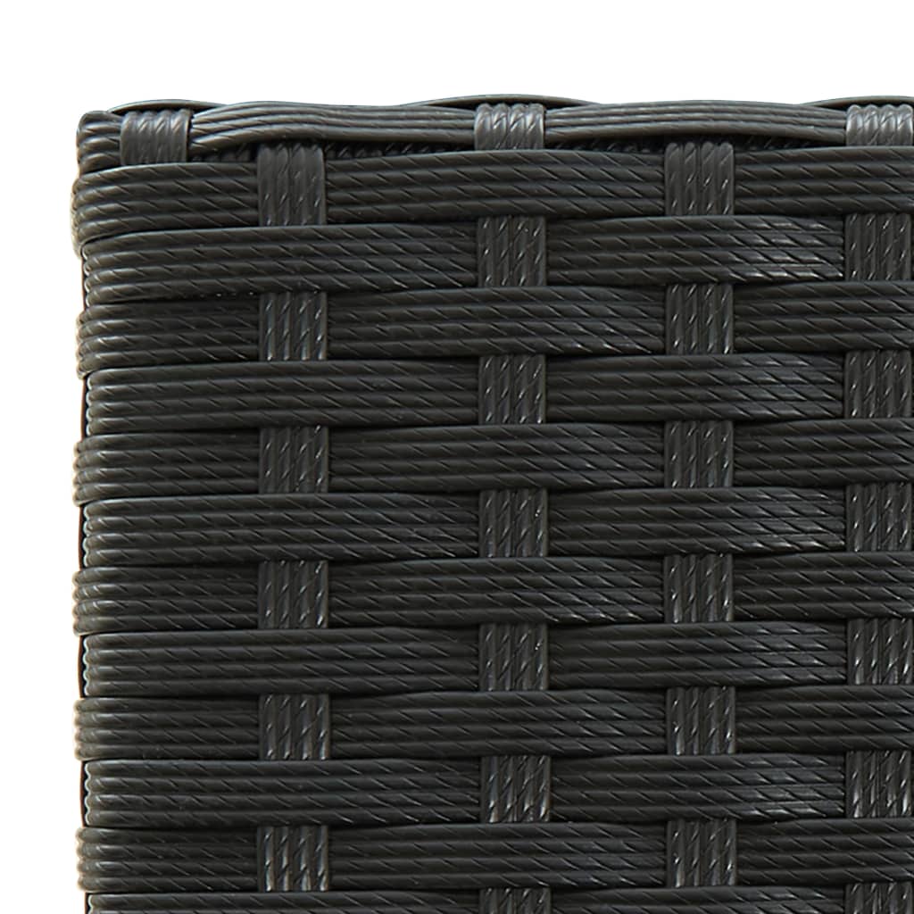 Garden Bar Set Black PE rattan, powder-coated steel, tempered glass - Image 7