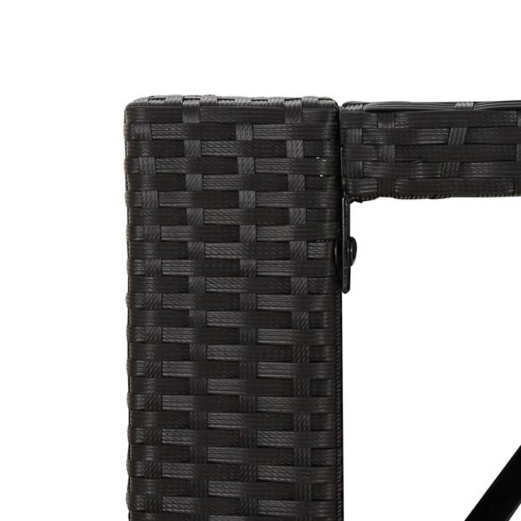 Garden Bar Set Black PE rattan, powder-coated steel, tempered glass - Image 8