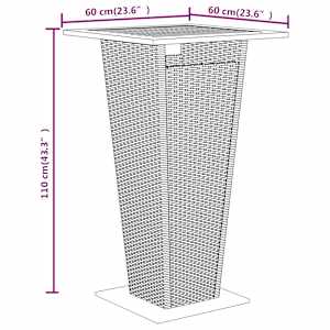 3dílný zahradní barový set šedý polyratan a masivní akácie - obrázek 8