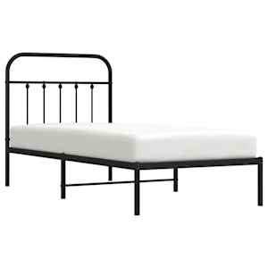 Kovový rám postele s čelem černý 80 x 200 cm - obrázek 8