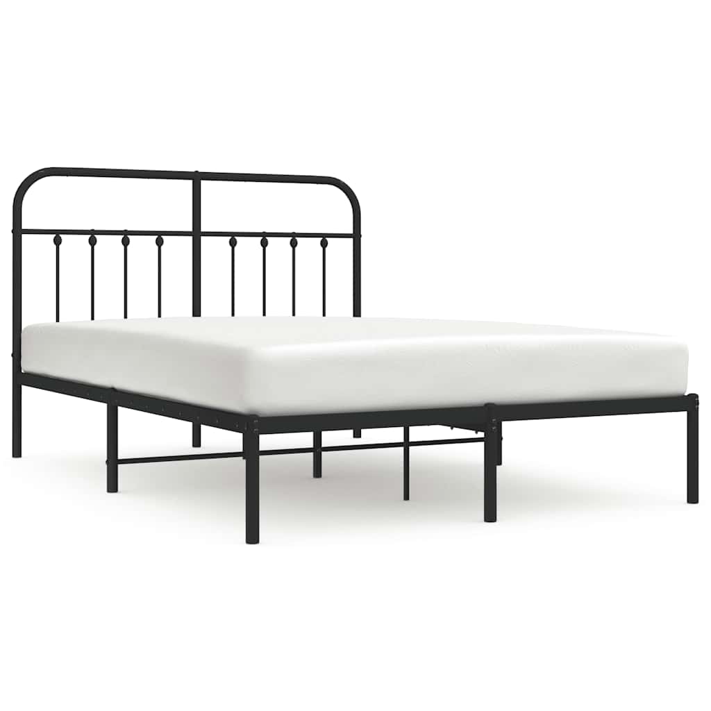 vidaXL Bed Frame Black Steel Double Sturdy Bed Frame Rectangular-image-352577