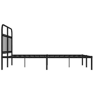 Kovový rám postele s čelem černý 150 x 200 cm - obrázek 7