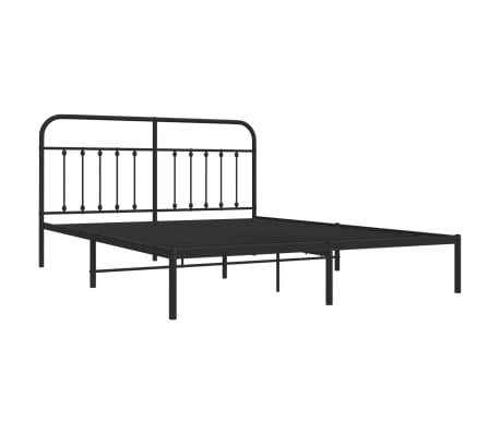 vidaXL Cadre de lit m&eacute;tal sans matelas et t&ecirc;te de lit noir 180x200 cm