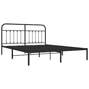 vidaXL Cadre de lit m&eacute;tal sans matelas et t&ecirc;te de lit noir 180x200 cm