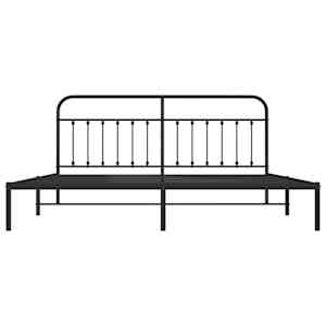 Kovový rám postele s čelem černý 200 x 200 cm - obrázek 6
