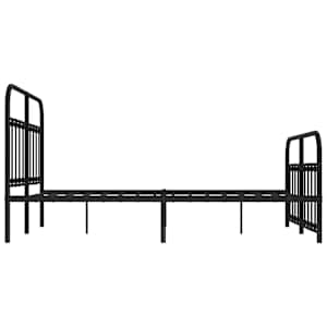 Kovový rám postele s hlavovým a nožním čelem černý 135 x 190 cm - obrázek 7