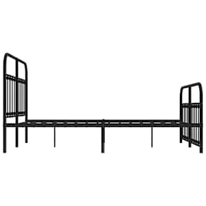 Kovový rám postele s hlavovým a nožním čelem černý 140 x 200 cm - obrázek 7
