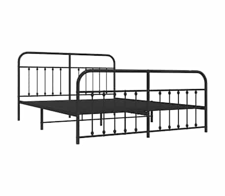 vidaXL Kovov&yacute; r&aacute;m postele bez matrace s nožn&iacute;m čelem čern&yacute; 180x200 cm