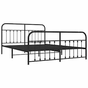 Kovový rám postele bez matrace s nožním čelem černý 180x200 cm - obrázek 3