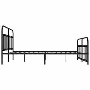 Kovový rám postele bez matrace s nožním čelem černý 180x200 cm - obrázek 7