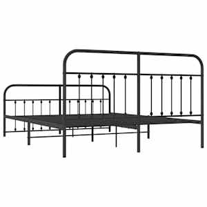 Kovový rám postele bez matrace s nožním čelem černý 180x200 cm - obrázek 8