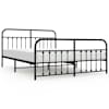 vidaXL metallist voodiraam peatsi ja jalutsiga, must, 183x213 cm