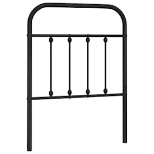 Kovové náhradní čelo postele černé 75 cm - obrázek 2