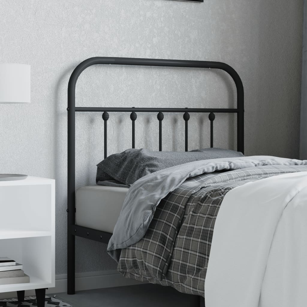 vidaXL Kopfteil Metall Schwarz 80 cm