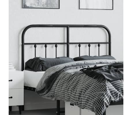 vidaXL Sengegavl i metall svart 120 cm