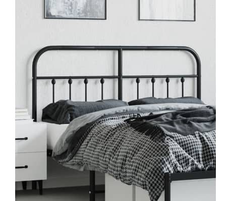 vidaXL Metal Yatak Başlığı Siyah 140 cm