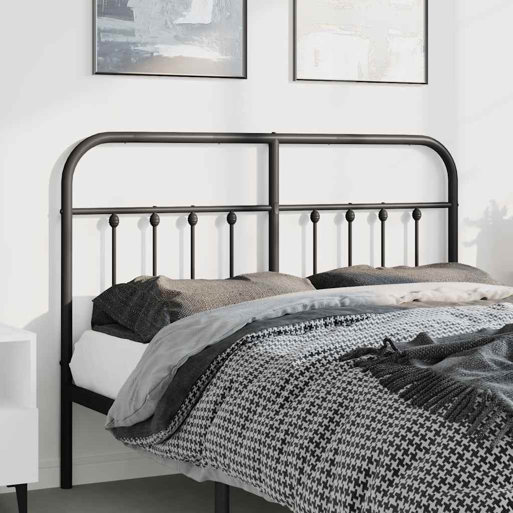 vidaXL Kopfteil Metall Schwarz 150 cm