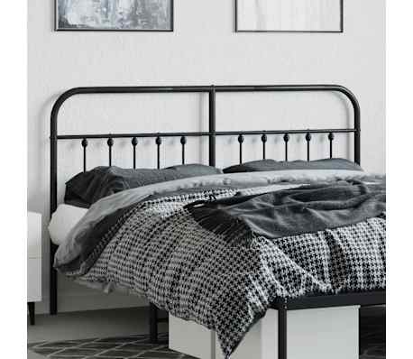 vidaXL T&ecirc;te de lit m&eacute;tal noir 160 cm