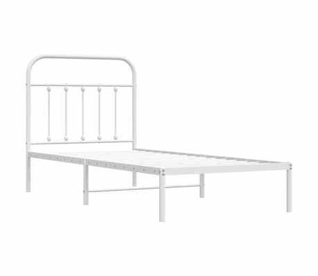 vidaXL Bedframe met hoofdbord metaal wit 90x200 cm