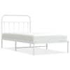 vidaXL metallist voodiraam peatsiga, valge, 100 x 190 cm