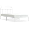 vidaXL metallist voodiraam peatsiga, valge, 107x203 cm