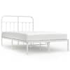 vidaXL metallist voodiraam peatsiga, valge, 120x190 cm