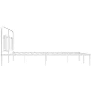 Kovový rám postele s čelem bílý 180 x 200 cm - obrázek 7