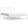 vidaXL metallist voodiraam peatsiga, valge, 183x213 cm