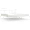 vidaXL metallist voodiraam peatsiga, valge, 193x203 cm