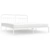 vidaXL metallist voodiraam peatsiga, valge, 200x200 cm