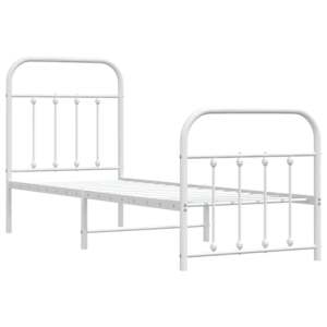 vidaXL Metallinen s&auml;ngynrunko p&auml;&auml;dyill&auml; valkoinen 75x190 cm