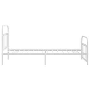 Kovový rám postele s hlavovým a nožním čelem bílý 107 x 203 cm - obrázek 7