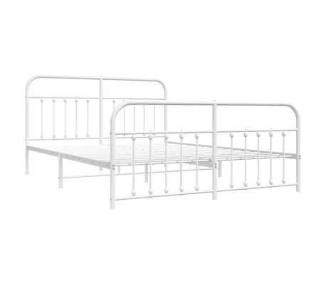vidaXL Cadre de lit m&eacute;tal sans matelas et pied de lit blanc 180x200 cm