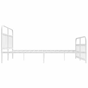 Kovový rám postele s hlavovým a nožním čelem bílý 180 x 200 cm - obrázek 7