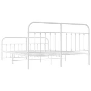 Kovový rám postele s hlavovým a nožním čelem bílý 180 x 200 cm - obrázek 8