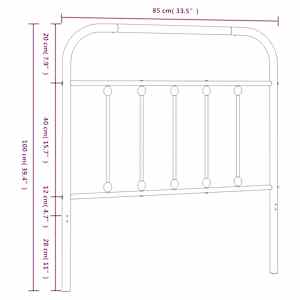 Kovové náhradní čelo postele bílé 80 cm - obrázek 7