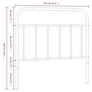 Kovové náhradní čelo postele bílé 100 cm - obrázek 7