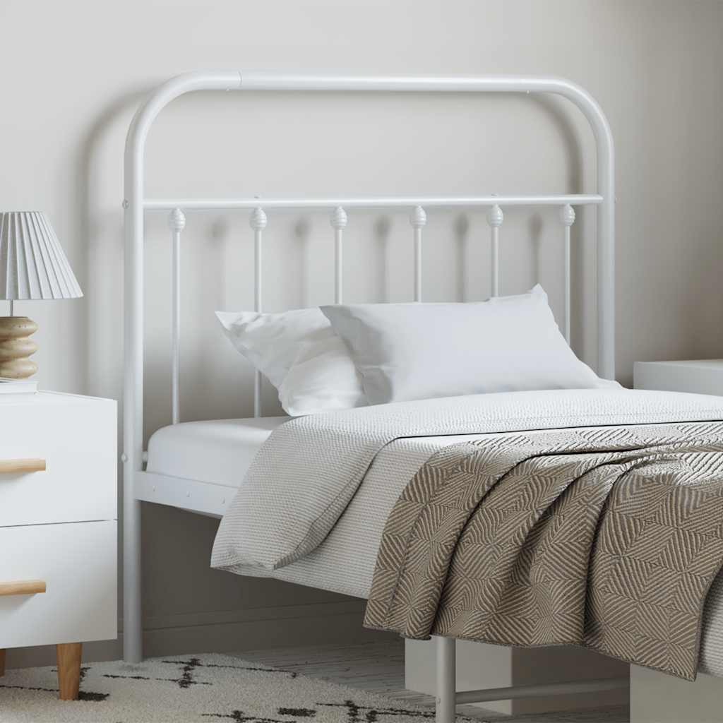 vidaXL Kopfteil Metall Weiß 100 cm