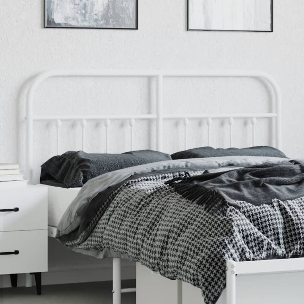 vidaXL Vervangend hoofdbord metaal wit 135 cm, foto 2