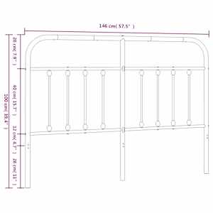 Kovové náhradní čelo postele bílé 140 cm - obrázek 7