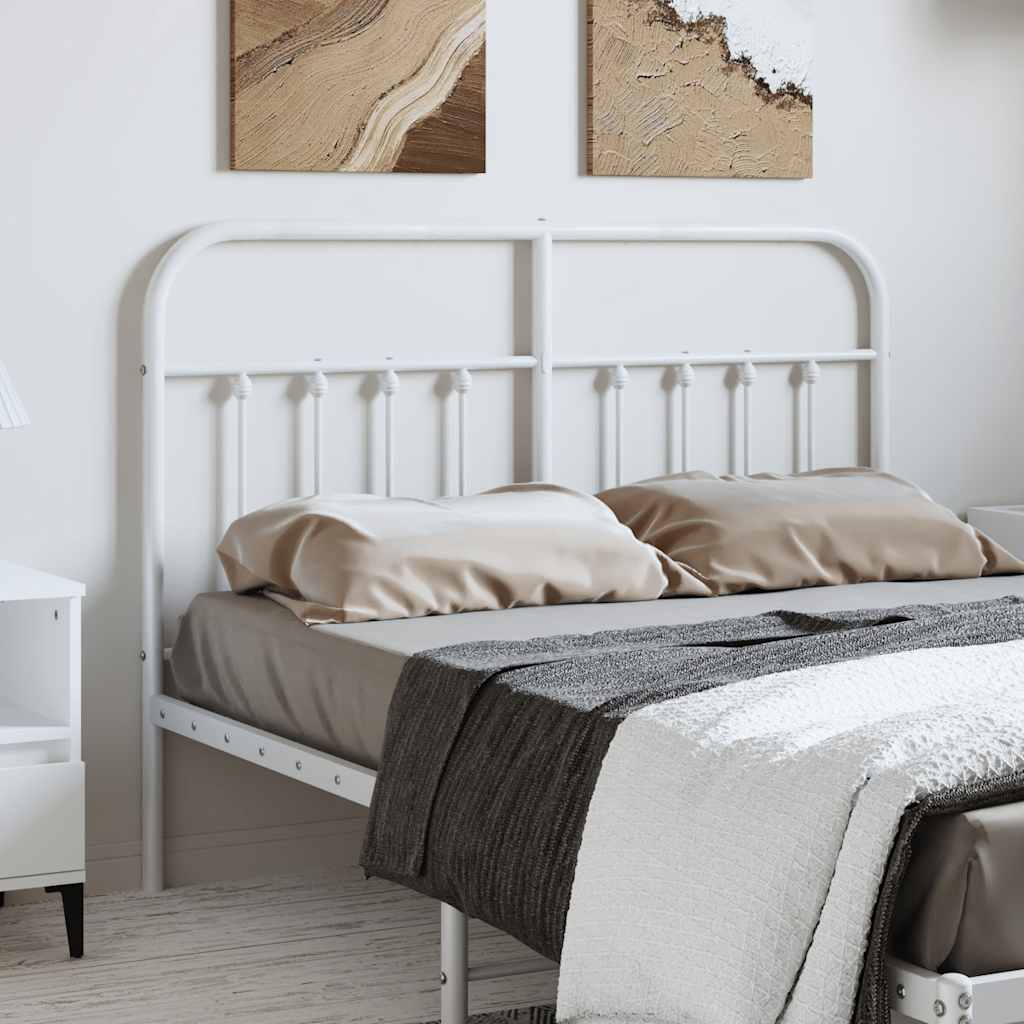 vidaXL Tête de lit métal blanc 150 cm, tête de lit pour lit double, tête de lit noire,, tête de lit en métal