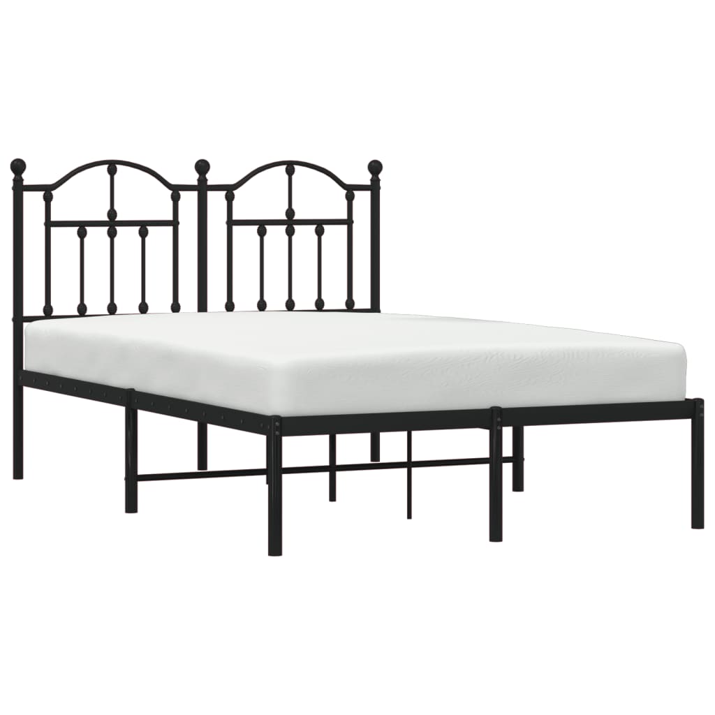 vidaXL fekete fém ágykeret fejtámlával 120 x 190 cm