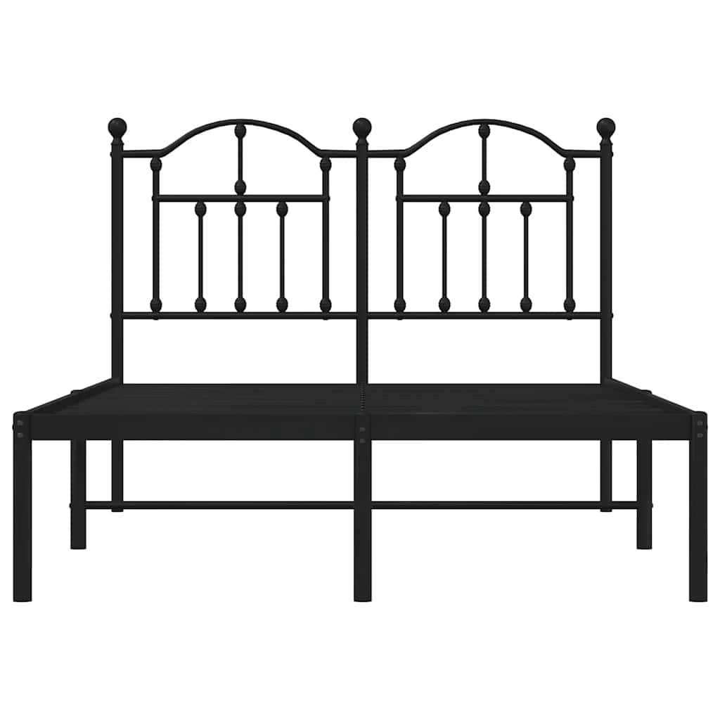vidaXL Bedframe met hoofdbord metaal zwart 120x190 cm, foto 4