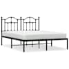vidaXL metallist voodiraam peatsiga, must, 140x190 cm