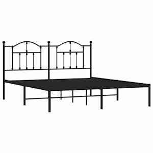 vidaXL Sengeramme i metall med hodegavl svart 160x200 cm