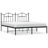 vidaXL metallist voodiraam peatsiga, must, 183x213 cm